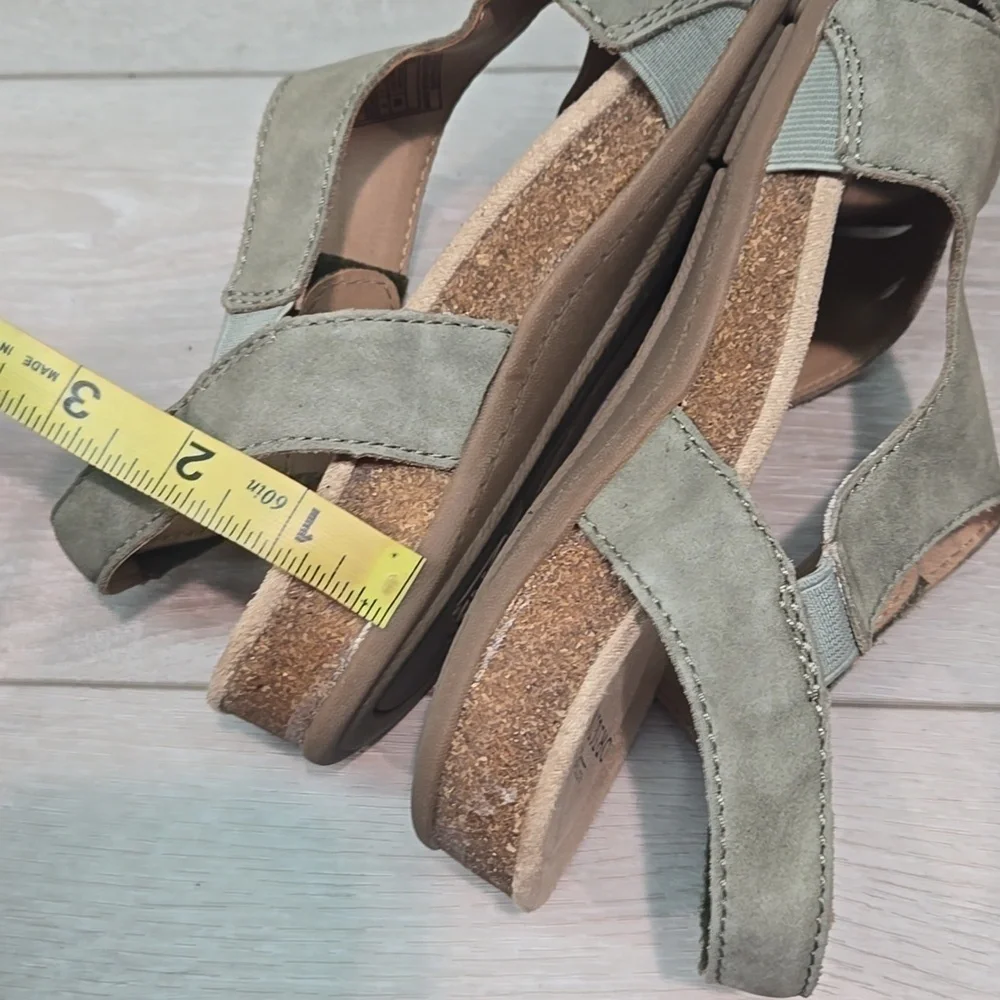 Earth Origins Women's Birdine Green Leather Sandals Shoes Sz 8M
